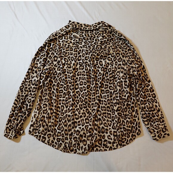 Chicos Blouse Women 3 US 16/18 XL Leopard Animal Print Button Up Mob Wife Office - Picture 11 of 11